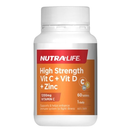 High Strength Vitamin C + Vitamin D + Zinc